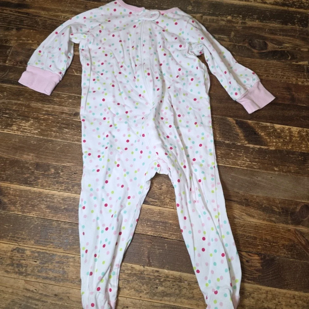 5 Baby Girl 6-9 months Footed Zip Up One Piece Sleeper Pajama Lot  Bundle Infant